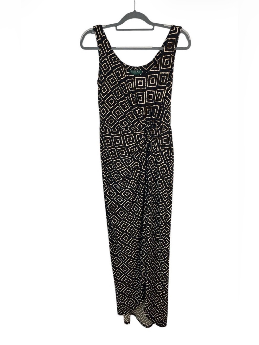 Ralph Lauren brown & Cream Geometric Max dress